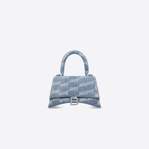  BALENCIAGA巴黎世家 22年秋冬 女士 手提包 Womens Hourglass Small Handbag Bb Monogram Blea