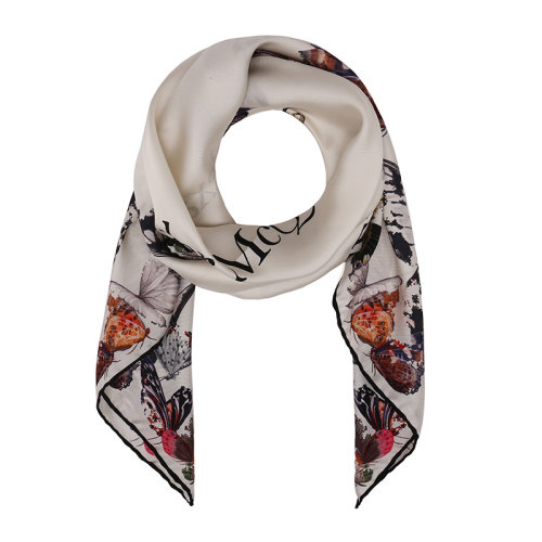 Alexander McQueen/亞歷山大麥昆桑蠶絲方絲巾6383453001Q