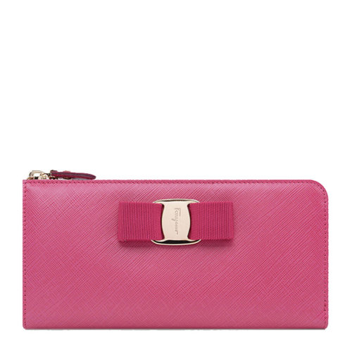 Salvatore Ferragamo/菲拉格慕 蝴蝶結(jié)長款牛皮錢包錢夾手拿包