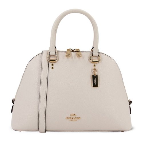 COACH 蔻馳  女士大號手提單肩斜挎貝殼包白色皮質(zhì) 2553 IMCHK