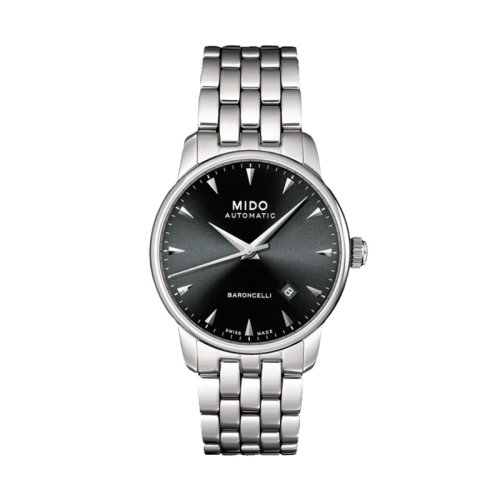  mido/美度  貝倫賽麗系列自動機械男士鋼帶黑色表盤腕表38.00毫米 M8600.4.18.1