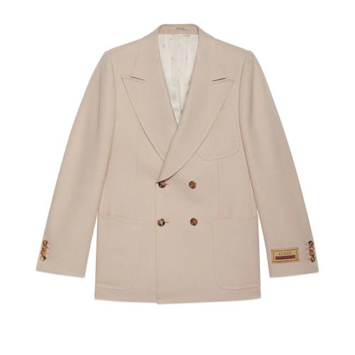  GUCCI古馳 22年秋冬 男士 飾標(biāo)簽順滑粗斜紋布夾克 679467 Z798C 2375