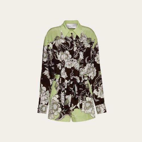  VALENTINO華倫天奴 22年秋冬 女士 連衣裙 COMBINAISON EN CREPE DE CHINE a IMPRIMé STREET