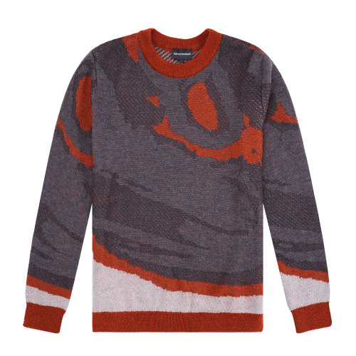 Emporio Armani 男士 迷彩花紋拼色針織衫 6H1MV4-1M04Z-F424