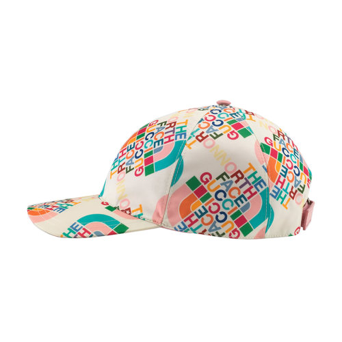 GUCCI/古馳 22秋冬款 The North Face聯(lián)名系列 男女同款多色尼龍飾有多色LOGO印花背面可調(diào)節(jié)扣環(huán)棒球帽?6798084HAL79172