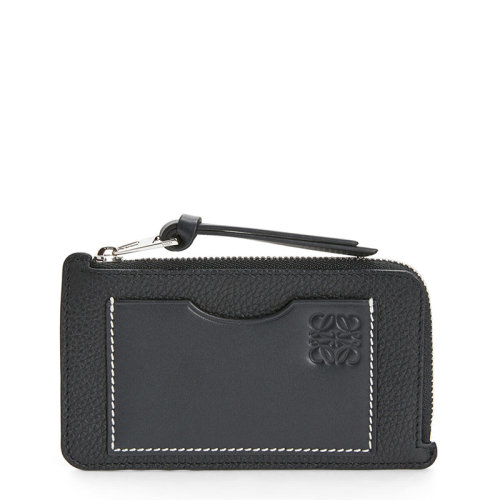 LOEWE/羅意威 21新款 女士黑色粒面小牛皮徽標(biāo)拉鏈卡包零錢包0010526200