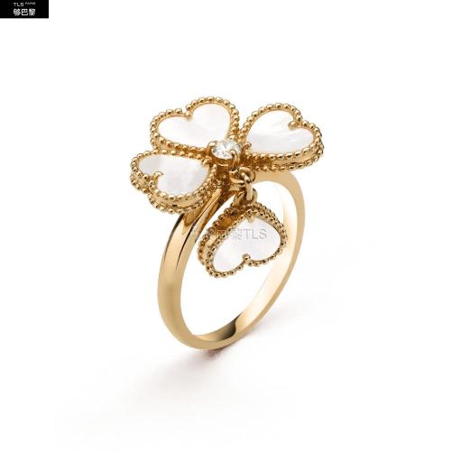  VCA梵克雅寶 22年秋冬 女士 戒指 Sweet Alhambra Effeuillage戒指 VCARN5P300 預定商品2-8周發(fā)貨