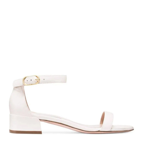 Stuart Weitzman/斯圖爾特韋茨曼 女士乳白色皮革一字帶中粗跟時(shí)尚百搭涼鞋女鞋 NUDISTJUNE-DSN-CREAM