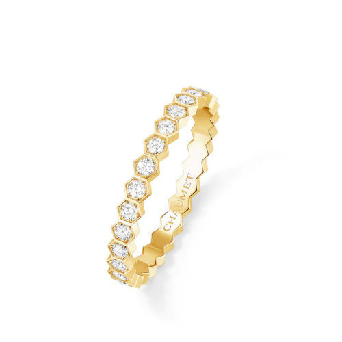 Chaumet/尚美 經(jīng)典BEE MY LOVE系列 18k金黃金愛(ài)?巢滿鉆戒指 081934