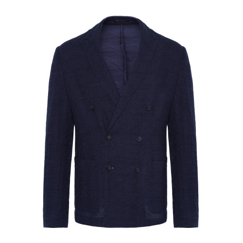 Emporio Armani 男士 藏藍色 雙排扣劍領西裝 91G400-91D06-922