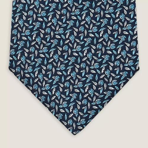  HERMES愛馬仕 22年秋冬 男士 領帶 Cravate twillbi Tie 7 Lucky Garden H006293T 15