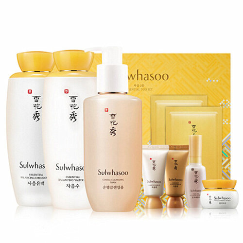 Sulwhasoo/雪花秀  滋盈肌本水乳潔面套裝 新舊版隨機(jī)發(fā) 潤(rùn)顏水125ml+潤(rùn)顏乳125ml+潔面200ml+小樣（精華+面霜+面膜2片）