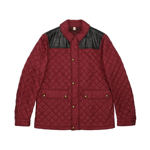 BURBERRY/博柏利 男士棗紅色滌綸菱形格紋裝飾外套 3932628