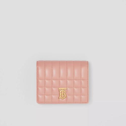  BURBERRY 22年秋冬 女士 Lola - 絎縫皮革小號(hào)蘿納折疊式錢夾 80623691