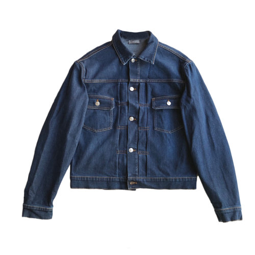 DIOR/迪奧藍(lán)色織物牛仔外套男士風(fēng)衣   bi