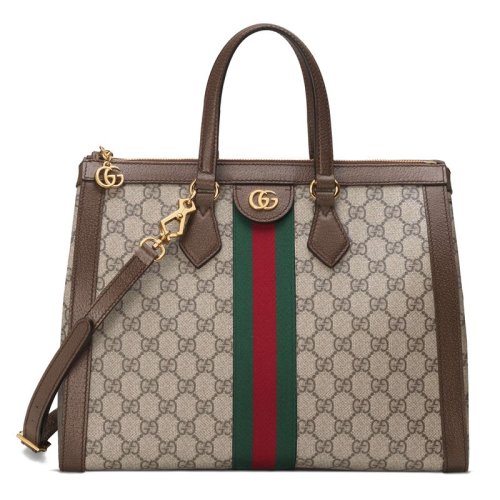 GUCCI/古馳 Ophidia女士中號(hào)米色帆布單肩手提包 524537 K05NB 8745