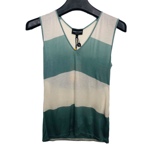 Emporio Armani/安普里奧阿瑪尼 米色綠色拼色女士T恤