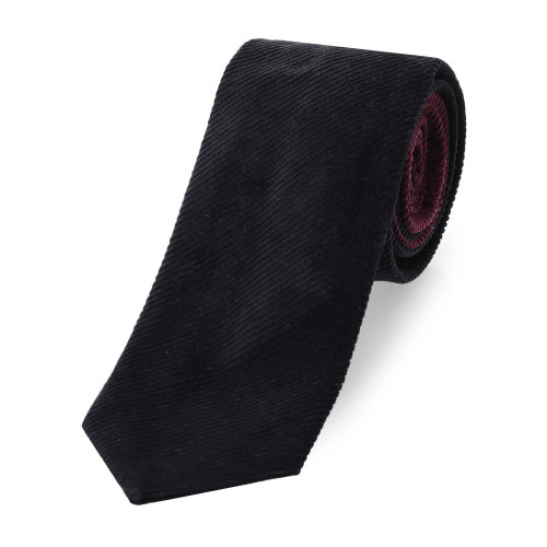 PRADA/普拉達(dá) 純棉 黑/紫拼色男士領(lǐng)帶