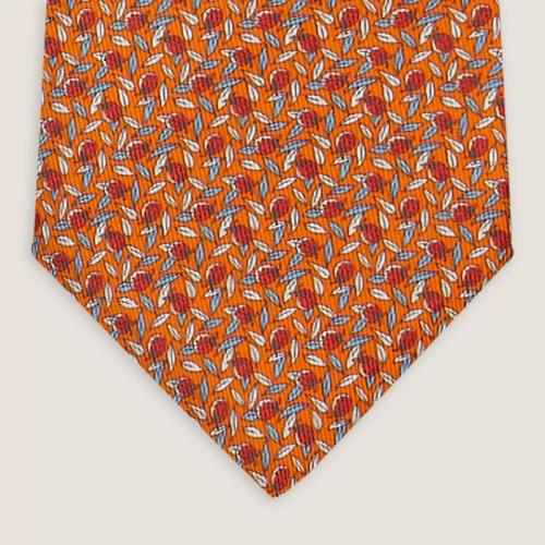 HERMES愛馬仕 22年秋冬 男士 領帶 Cravate twillbi Tie 7 Lucky Garden H006293T 16