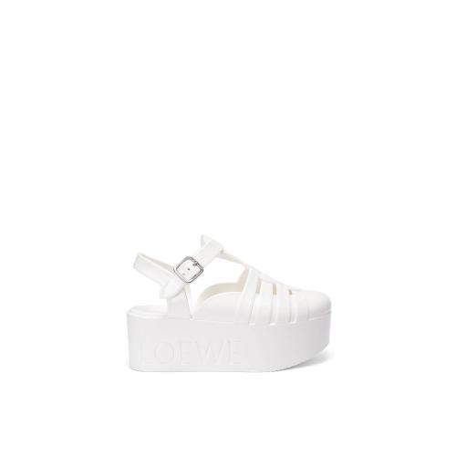  LOEWE羅意威 22年秋冬 女士 平底涼鞋 Wedge sandal in recycled PVC L616S10X12-2090