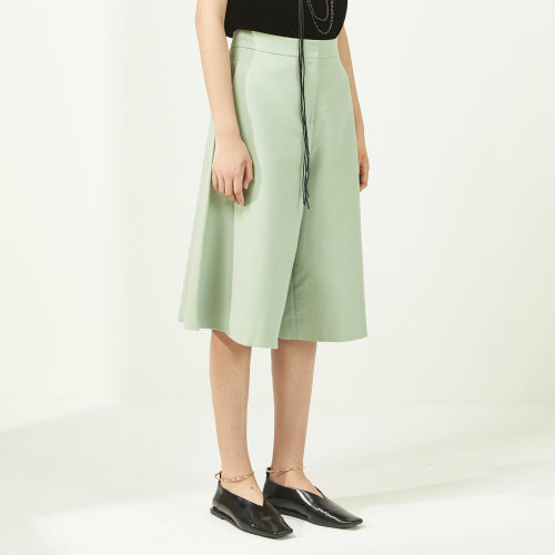 nisiss/怡夕純棉簡(jiǎn)約七分喇叭褲女士休閑褲n163ap06