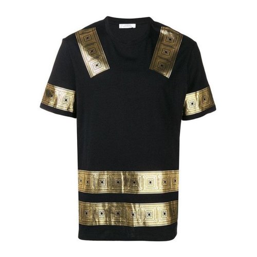  VERSACE/范思哲 男士黑色棉質(zhì)短袖T恤 V800683R VJ00568 V7008 PLFSX