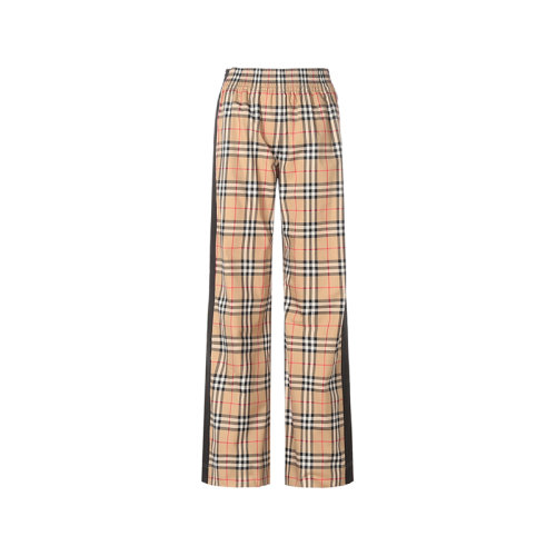 BURBERRY/博柏利  巴寶莉女褲 時(shí)尚百搭 女士典藏米色棉質(zhì)格紋休閑褲 80405971