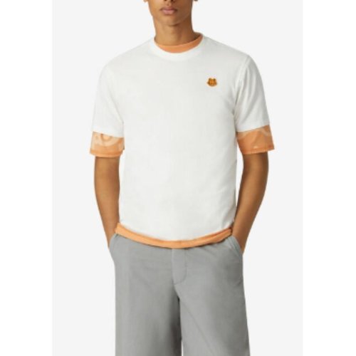  KENZO/高田賢三 男士白色棉質(zhì)短袖T恤 FB55TS0034SA 01B PLFSX