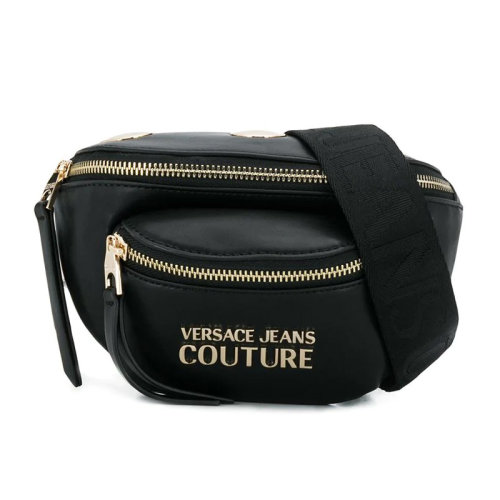 VERSACE JEANS/范思哲牛仔  女包女士黑色皮革時尚百搭斜挎包胸包腰包  EE1VUBBQ6-E71282-E899