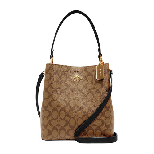 COACH/蔻馳 經(jīng)典標(biāo)志帆布TOWN水桶包帆布/配皮91512