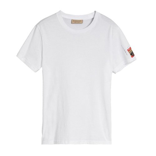 BURBERRY/博柏利 白色涂鴉票根印花男士短袖T恤 8001181