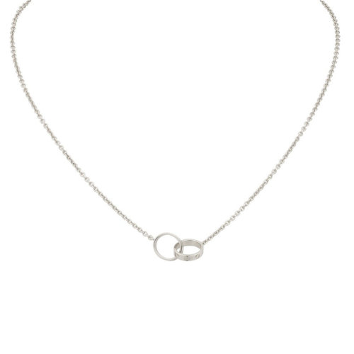 CARTIER/卡地亞 經(jīng)典LOVE項鏈 18K金白金項鏈 B7212500