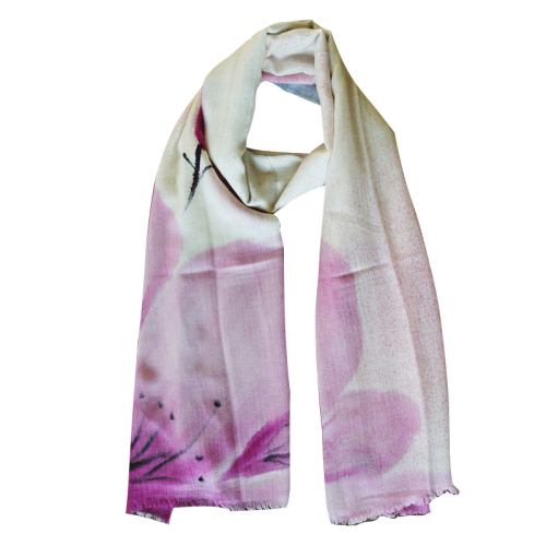 SNOW LOTUS/雪蓮 秋冬 時尚印花 手繪印花 羊毛披肩 名族風(fēng)圍巾 774452