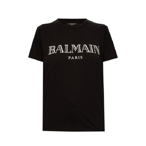  BALMAIN/寶曼 女士黑色棉質(zhì)短袖T恤 UF11350 I409 EAB PLFSX