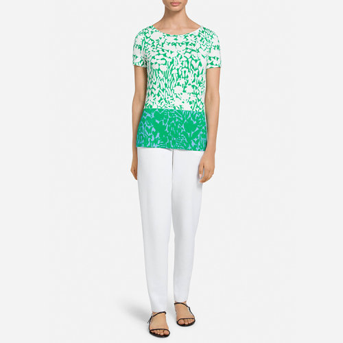 St.John/盛薔花卉印花女士短袖T恤K5100F1