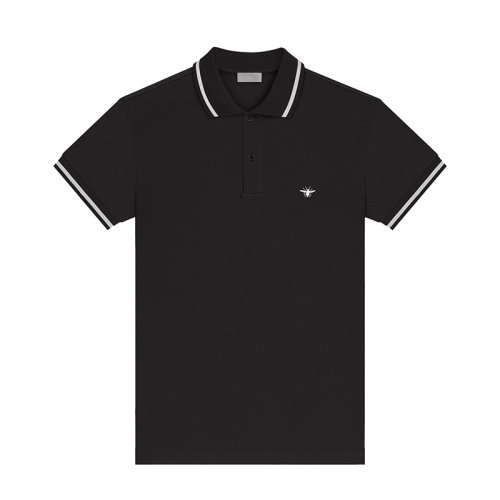 DIOR/迪奧 22年早春新款 男士黑色純棉蜜蜂刺繡短袖POLO衫733J805B0373_C970