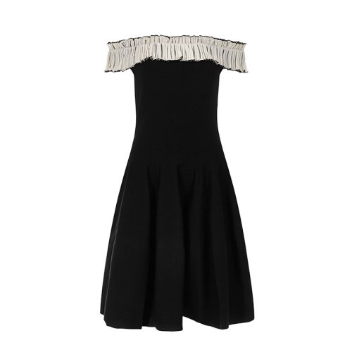  Alexander McQueen/亞歷山大麥昆 女士黑色時(shí)尚休閑連衣裙裙子 667751 Q1AU2 1009 PLFSX