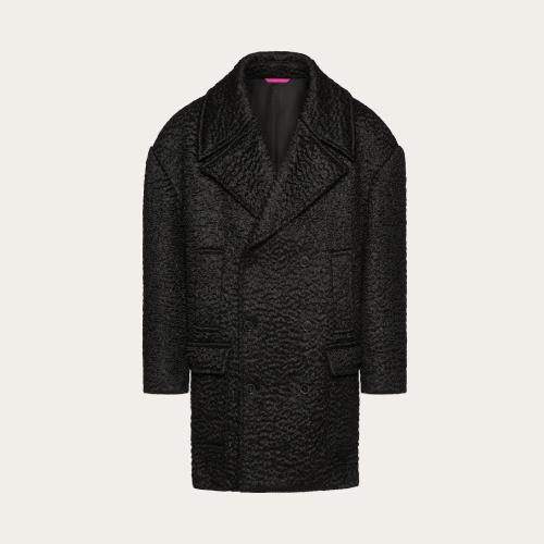  VALENTINO華倫天奴 22年秋冬 男士 大衣 MANTEAU CROISé EN LAINE BOUCLéE 1V0CAG258U60NO