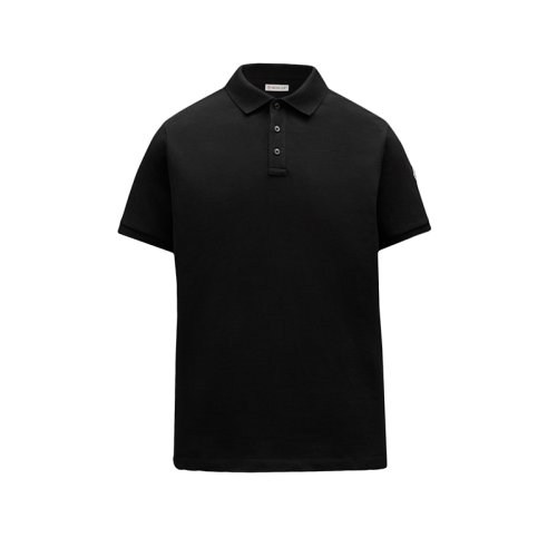 Moncler/蒙克萊 22年秋冬新款 男士黑色純棉徽標(biāo)貼片短袖polo衫H20918A7051084556999