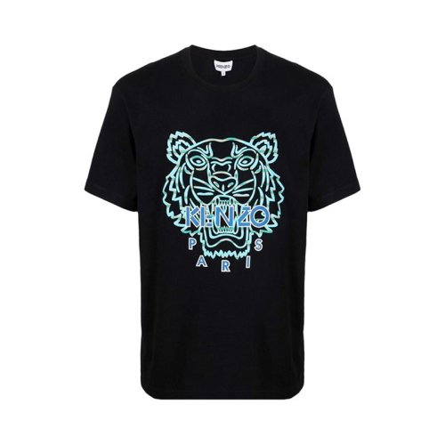  KENZO/高田賢三 男士黑色棉質(zhì)短袖T恤 FC55TS020-CSJ-99 PLFSX