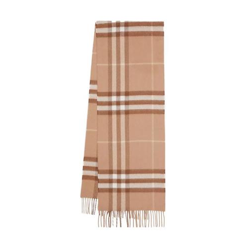 BURBERRY/博柏利 22年早春新款 男女同款中調(diào)駝色純羊絨經(jīng)典格紋圍巾80163991