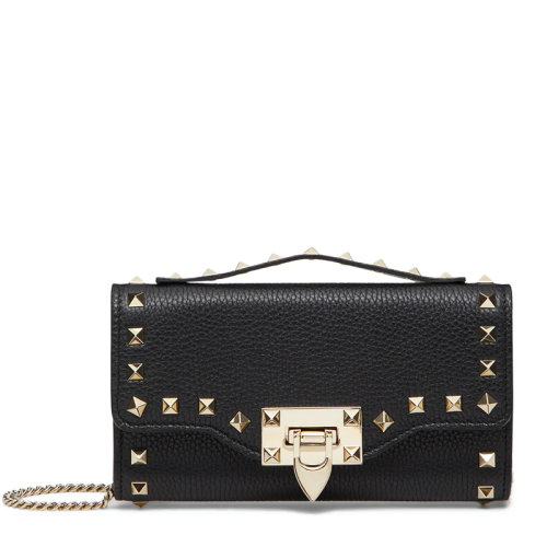 Valentino/華倫天奴 女士黑色皮革單肩包 WW2P0U99-VSH-0NO