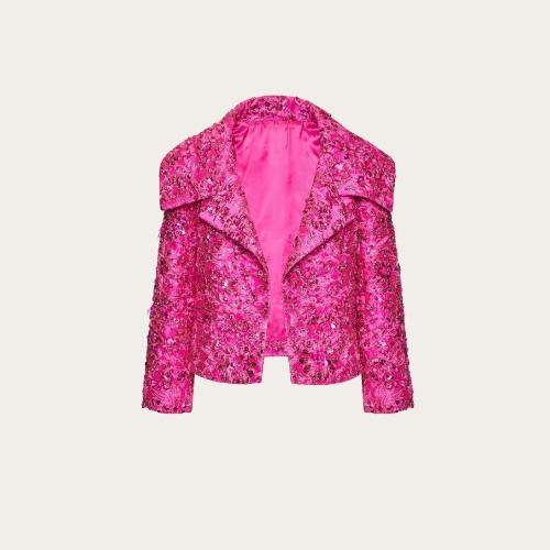  VALENTINO華倫天奴 22年秋冬 女士 夾克 VESTE EN JACQUARD COUPE PETITE 1B0CE2L27H7UWT