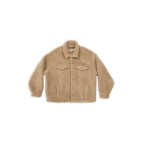  BALENCIAGA巴黎世家 22年秋冬 男士 夾克 Mens Fleece Oversized Jacket  in Dark Beige 70446