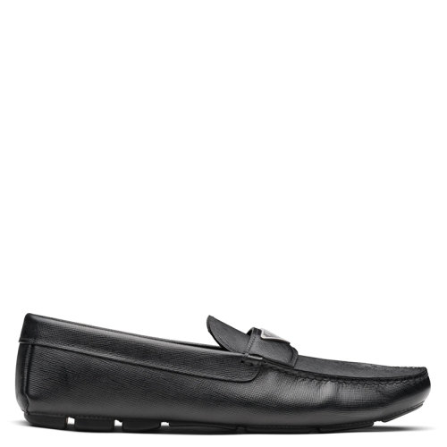 PRADA/普拉達(dá)  Saffiano系列 男士黑色皮革樂福鞋2DD164_053_F0002_F_U00I