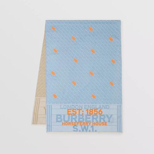  BURBERRY 22年秋冬 女士 雙面專屬標(biāo)識(shí)圖案提花絲巾 80531911
