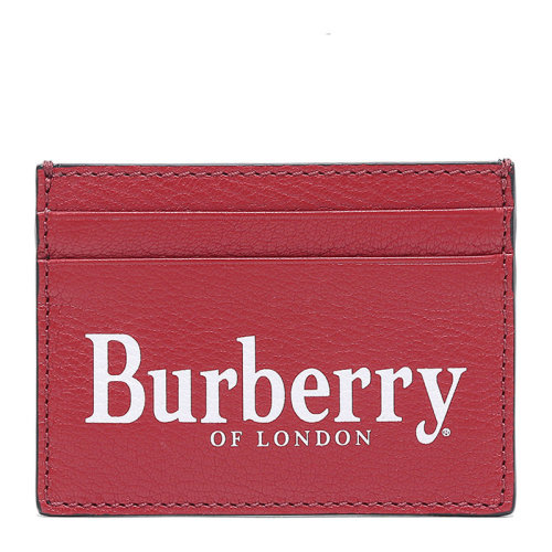 BURBERRY/博柏利 男士鐵銹紅黑色經(jīng)典騎士徽標(biāo)LOGO印花卡包卡夾名片夾 8005983