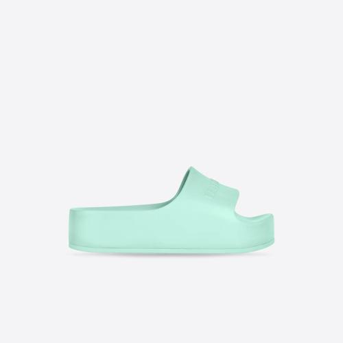  BALENCIAGA巴黎世家 22年秋冬 女士 平底涼鞋 Womens Chunky Slide Sandal in Blue 654315W1S8