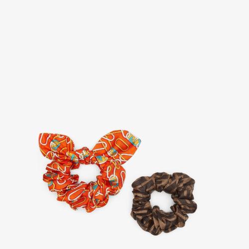  FENDI芬迪 22年秋冬 女士 發(fā)帶 拼色桑蠶絲發(fā)帶兩件裝 FXT268AIXGF0QG5