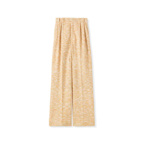 St.John/盛薔21早秋褶皺闊腿粗花呢針織女士休閑褲K814011